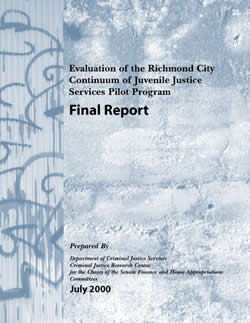 Evaluation of the Richmond City Continuum of Juvenile Justice Services Pilot Program