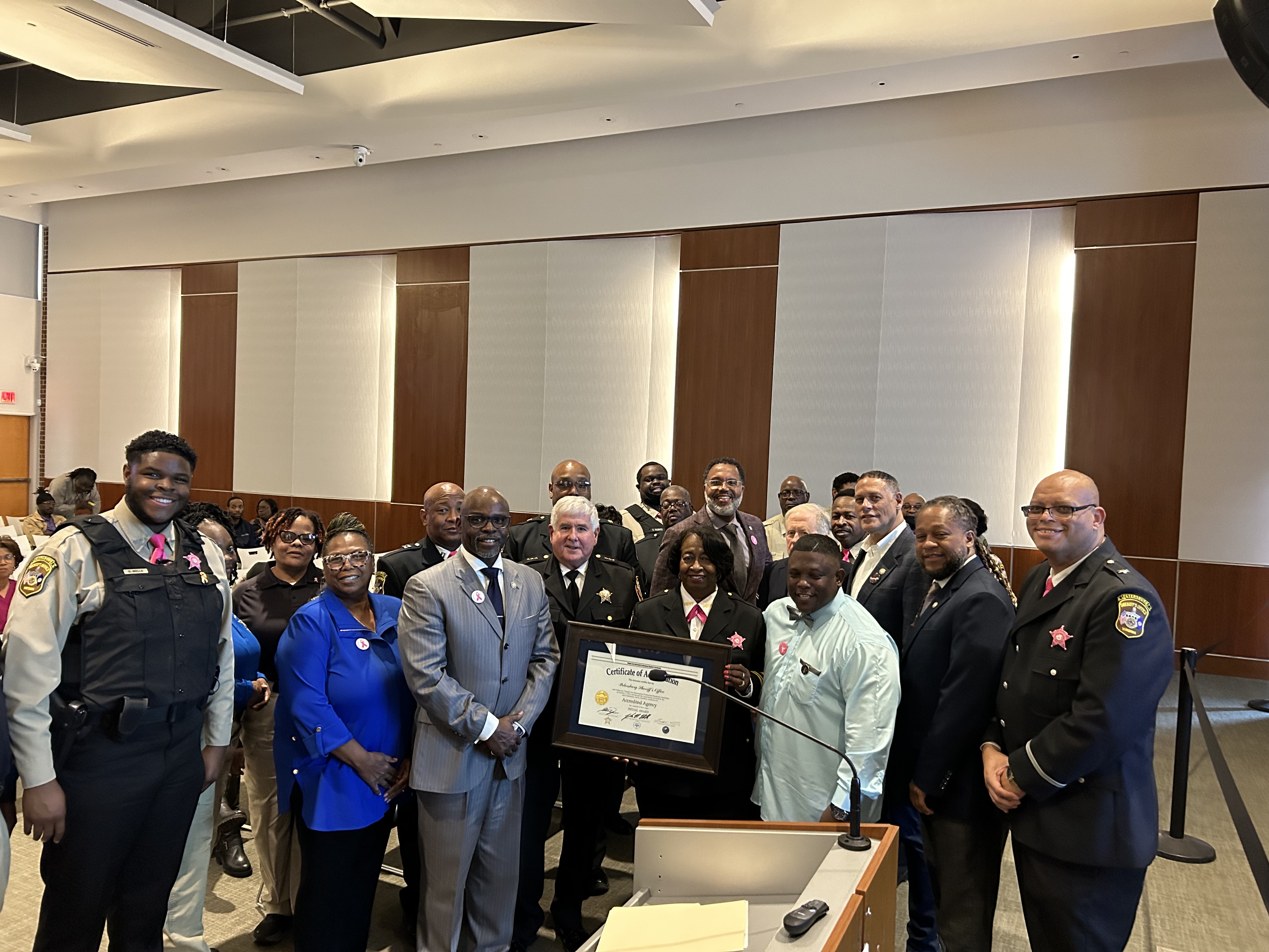 October 15, 2024, VLEPSC Accreditation Certificate Presentation Petersburg Sheriff's Office