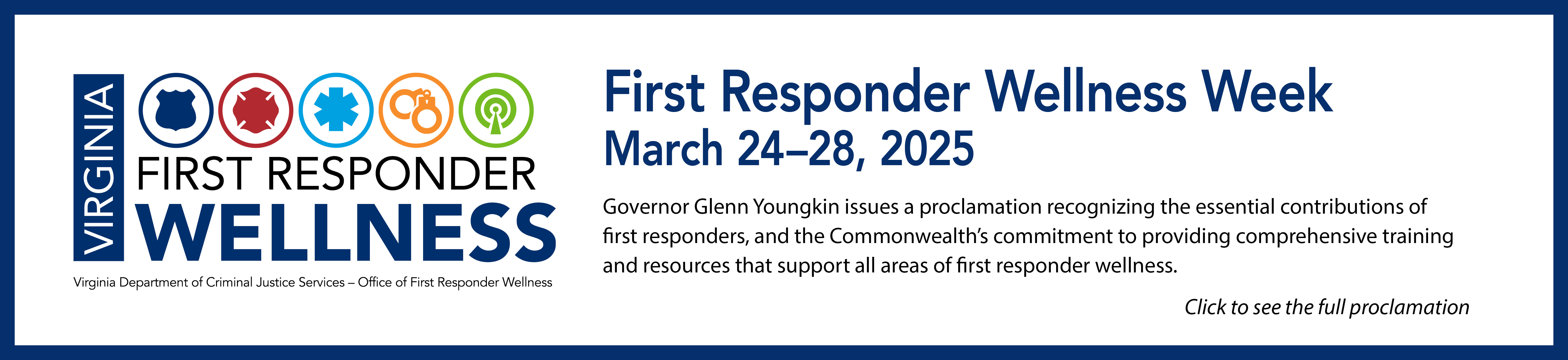 First Responder Wellness Week banner