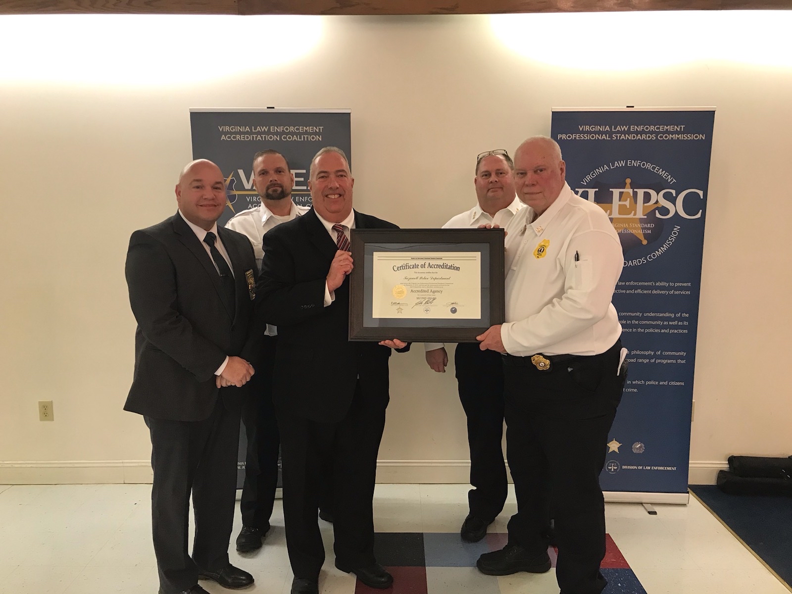 Tazewell Police Department – Chief David Mills and Staff – 1st Re-accreditation