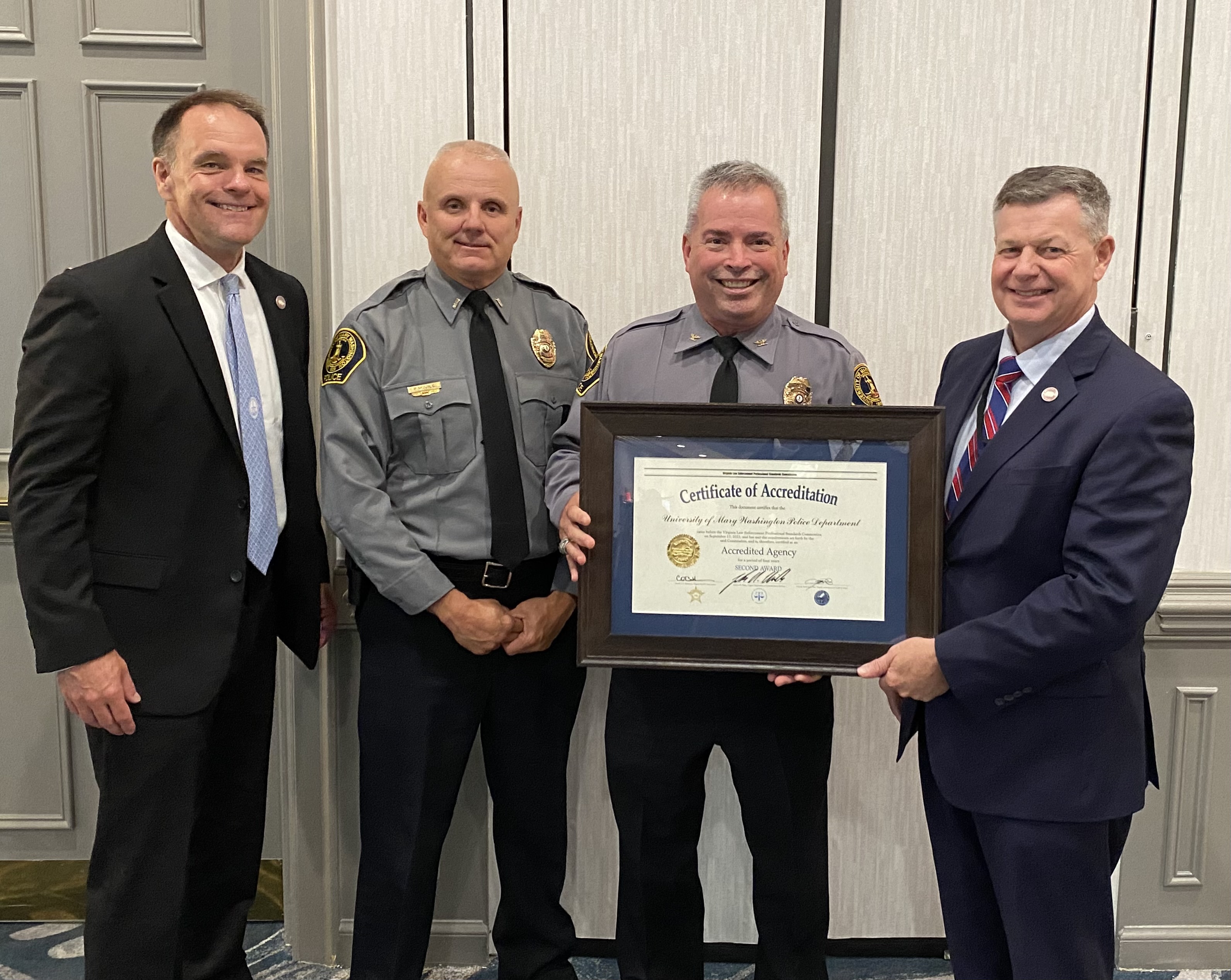 University of Mary Washington Police Department – Chief Michael Hall accepting their 2nd award University of Mary Washington Police Department – Chief Michael Hall accepting their 2nd award