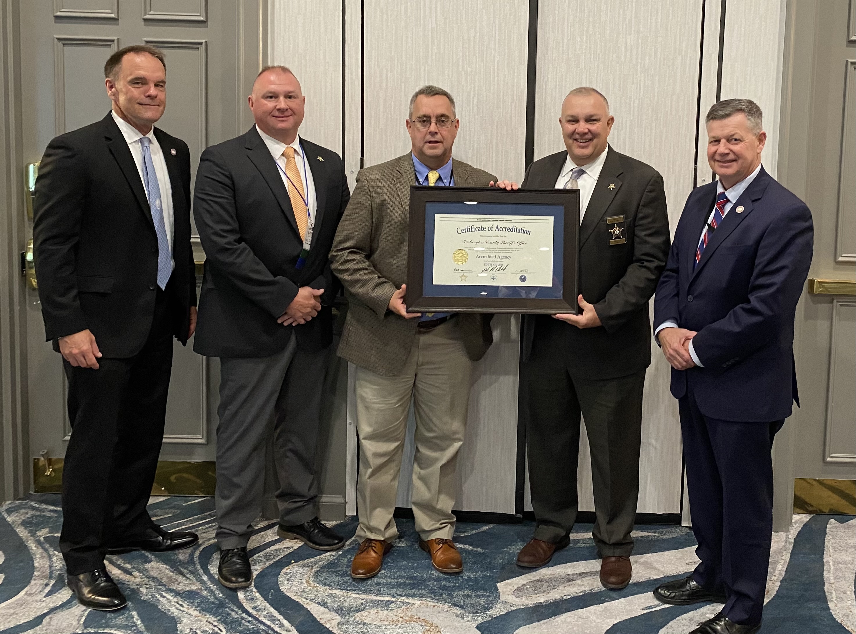 Washington County Sheriff’s Office – Sheriff Blake Andis accepting their 5th award Washington County Sheriff’s Office – Sheriff Blake Andis accepting their 5th award