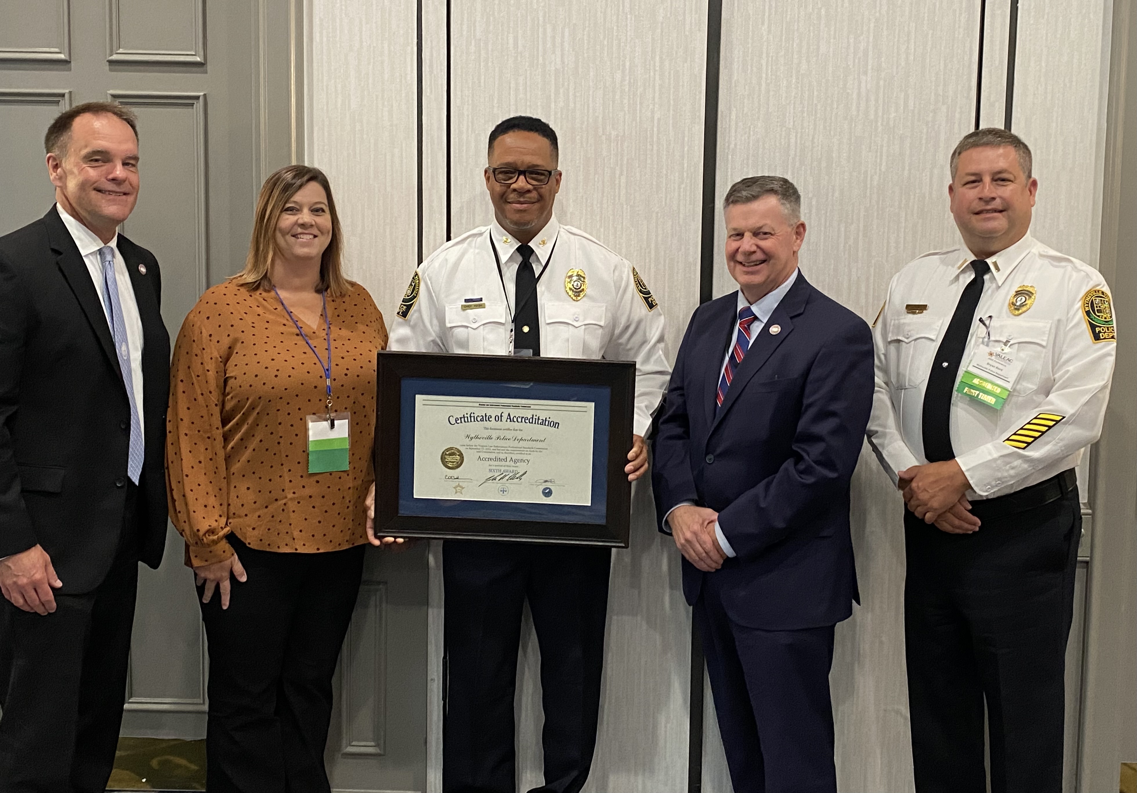 Wytheville Police Department – Chief Joel Hash accepting their 5th award Wytheville Police Department – Chief Joel Hash accepting their 5th award