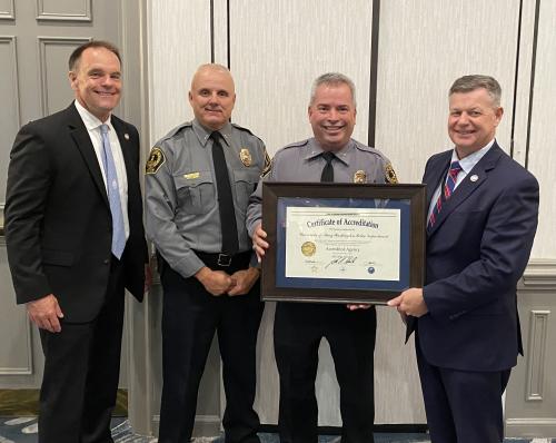 University of Mary Washington Police Department – Chief Michael Hall accepting their 2nd award University of Mary Washington Police Department – Chief Michael Hall accepting their 2nd award