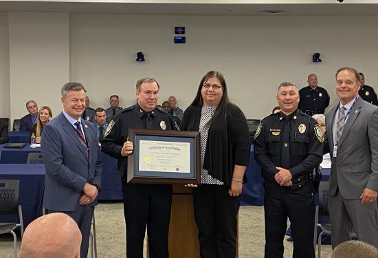 Buena Vista Police Department received their Second Re-Accreditation Certificate