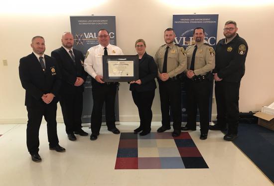 Page County Sheriff’s Office – Sheriff Chad Cubbage and staff – 5th Re-accreditation award